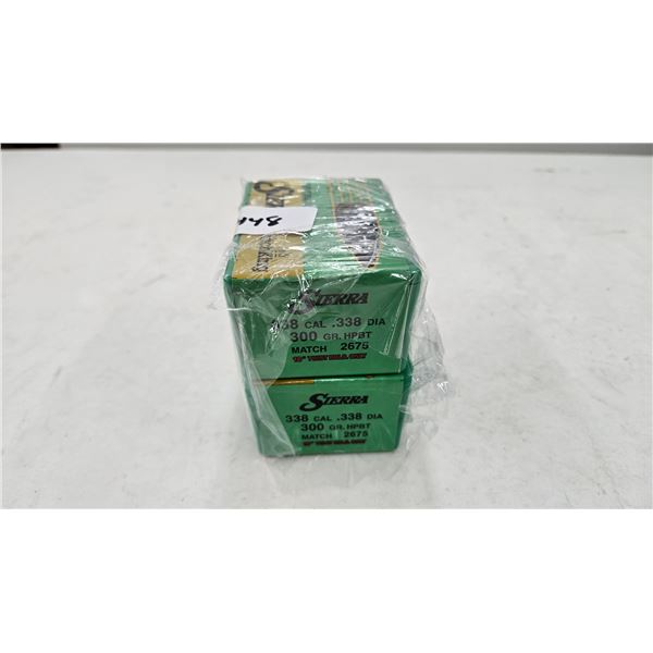 Two full 50 count boxes of Sierra Match King, 338 cal, 300 gra. HP BT  Items are still being added