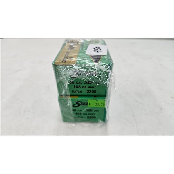 Two full 100 count boxes of Sierra Match King .30 cal, 168 gr. HPBT