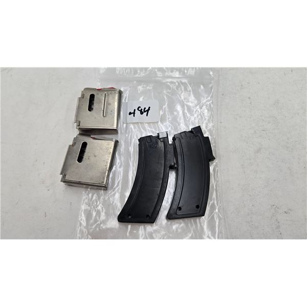 Four magazines including two Savage model 93 17 HMR and two Remington Nylon 77 ten round mags