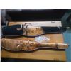 Image 1 : Two leather gun cases including one tooled leather and one suede