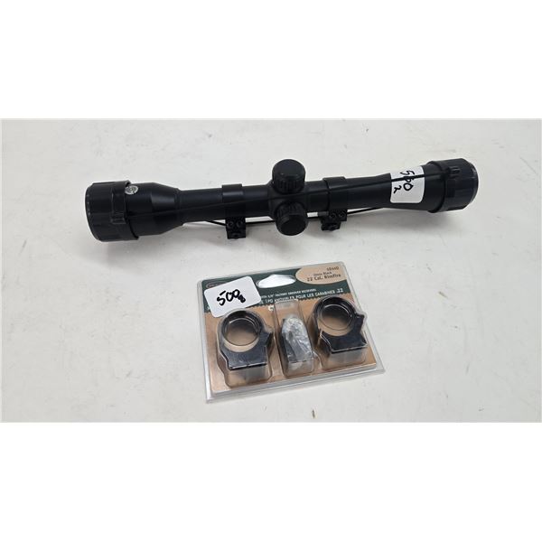 Stoeger airguns 4X32 scope with rings and lens cap and and an extra set of Weaver ring