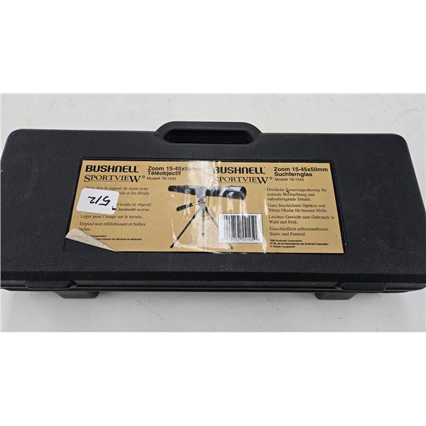 Bushnell 15-45X50 spotting scope and tripod, in hard case