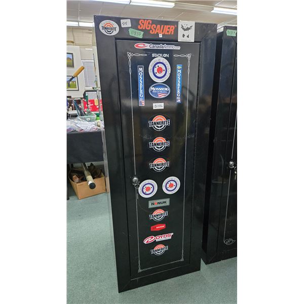 Stack-On 18 gun locker, measuring 55" H X 21" W X 18" D