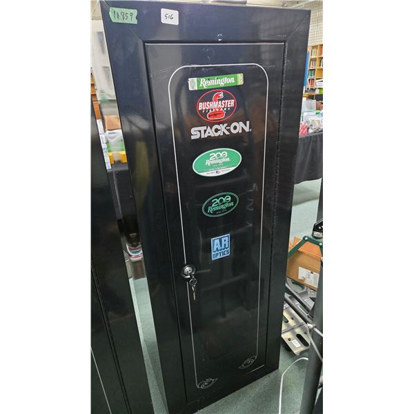 Stack-On 18 gun locker, measuring 55" H X 21" W X 18" D