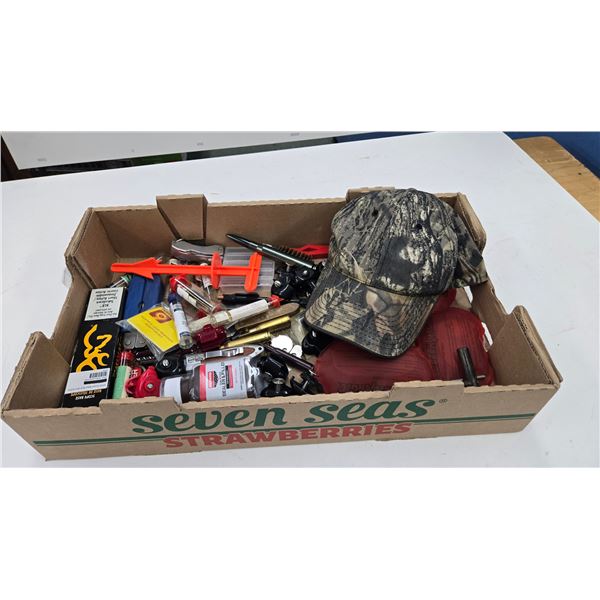 Selection of gun miscellaneous including Browning BLR short action scope base, assorted new cleaning