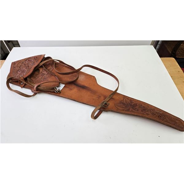 Leather rifle scabbard to match lot 188 with quality tooling by Matt Eberle