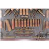 Image 11 : Antique Eley ammunition display of shot shells, rifle ammo and hand gun ammo, in shadowbox display i
