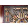 Image 2 : Antique Eley ammunition display of shot shells, rifle ammo and hand gun ammo, in shadowbox display i