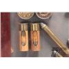 Image 3 : Antique Eley ammunition display of shot shells, rifle ammo and hand gun ammo, in shadowbox display i
