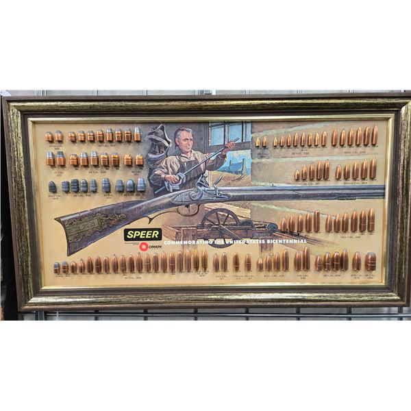 Vintage 1976 Speer bullet display with 100 different caliber and styles of bullets, " Pennsylvania K