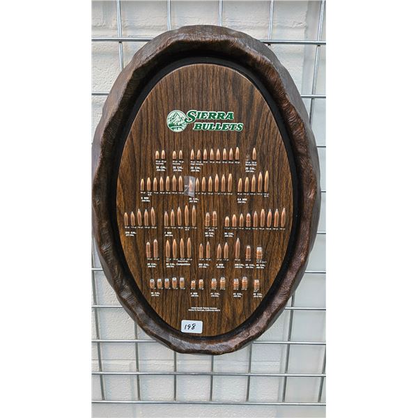 Vintage 1975-1977 Sierra bullet board, overall dimensions including frame 22" X 15"
