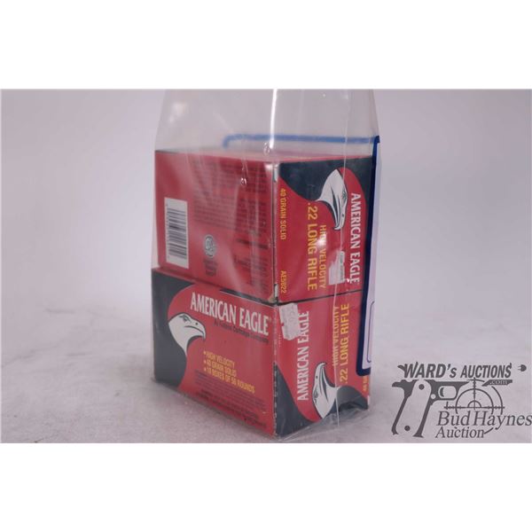 Two full 500 count boxes of American Eagle 22 LR, 40 grain solid lead tip