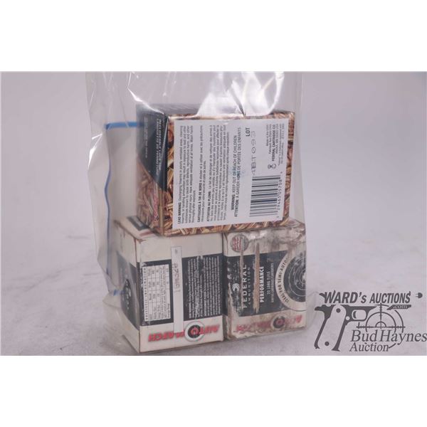 Two full 325 count boxes of Federal Auto Match 22 LR, 40 grain lead bullet and a full 550 count box 