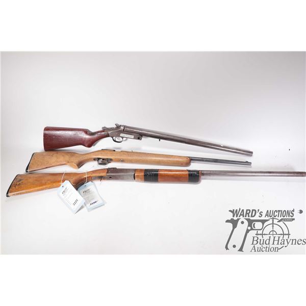 Non-Restricted [Three rifles including a deactivated Cooey 39 with no bolt, a deactivated H&R 12Ga s