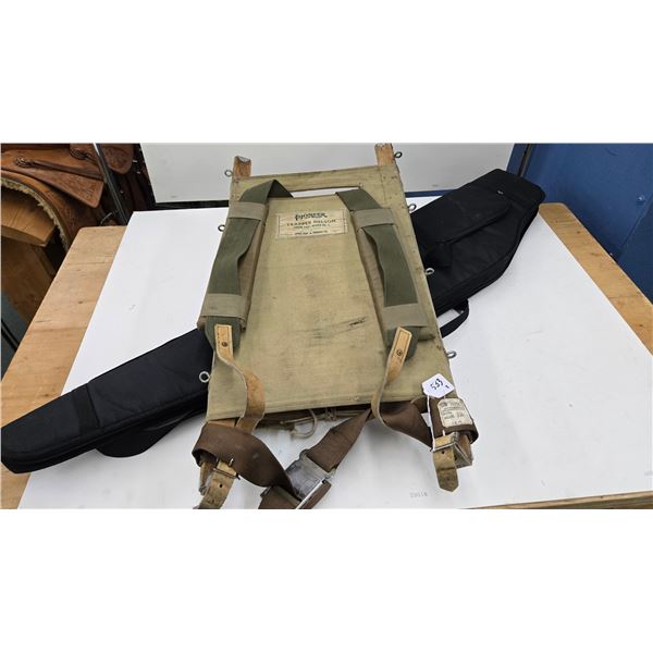 Vintage Pioneer Trapper Nelson Indian pack board no. 3 by Jones Tent & Awning Ltd., Vancouver B.C. a