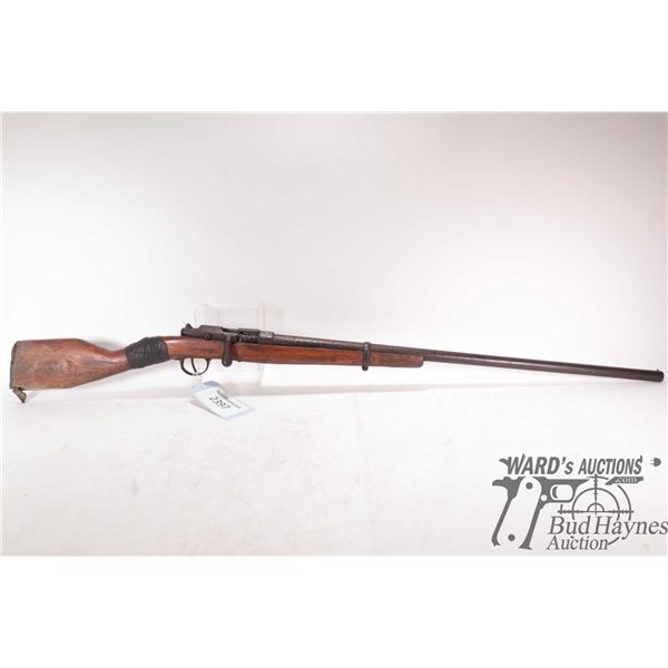 Non-Restricted rifle Gras unknown single bolt action, w/ bbl length 31" [Blued barrel and receiver. 