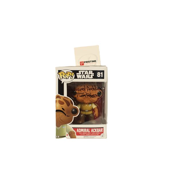 An Autographed Admiral Ackbar #83 Funko Pop.