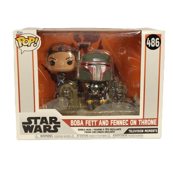 A Large Boba Fett and Fennic on Throne #486 TV Moments Funko Pop.