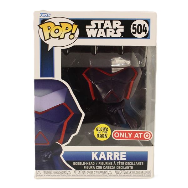 A Target Exclusive Glow-in-the-Dark Karre #504 Funko Pop.