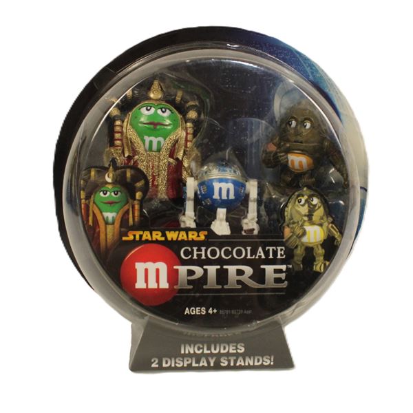 An M & M Star Wars Episode I Chocolate Mpire Character and Display set.