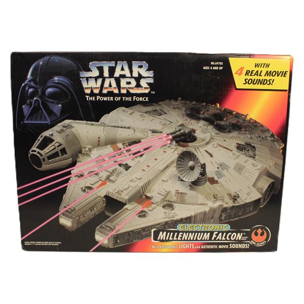 An Unopened Power of the Force Millenium Falcon Toy.