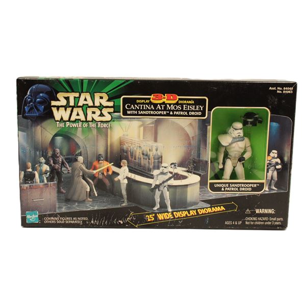 A Power of the Force Cantina at Mos Eisley diorama with Action Figure