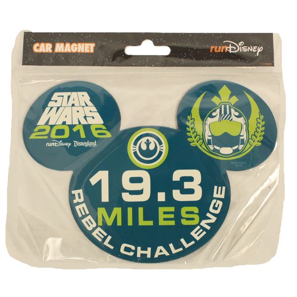 A runDisney 2016 Star Wars Rebel Challenge Auto Magnet.