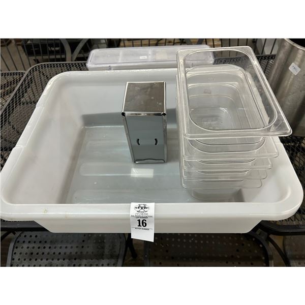 Cambro Insert Pans, Napkins Dispenser, Condiment Bin