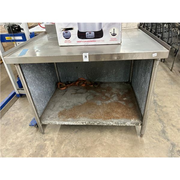 SS  30"  X  3'  Work Table w/Back Splash/Undershelf