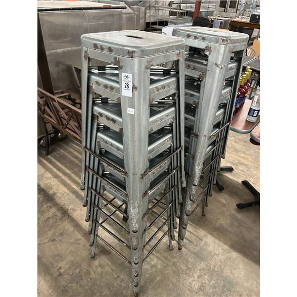12-Metal Backless Bar Stools - 12 X $