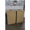 Image 1 : Blonde Formica Trash Can Cabinets - Pair