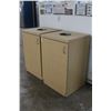 Image 2 : Blonde Formica Trash Can Cabinets - Pair