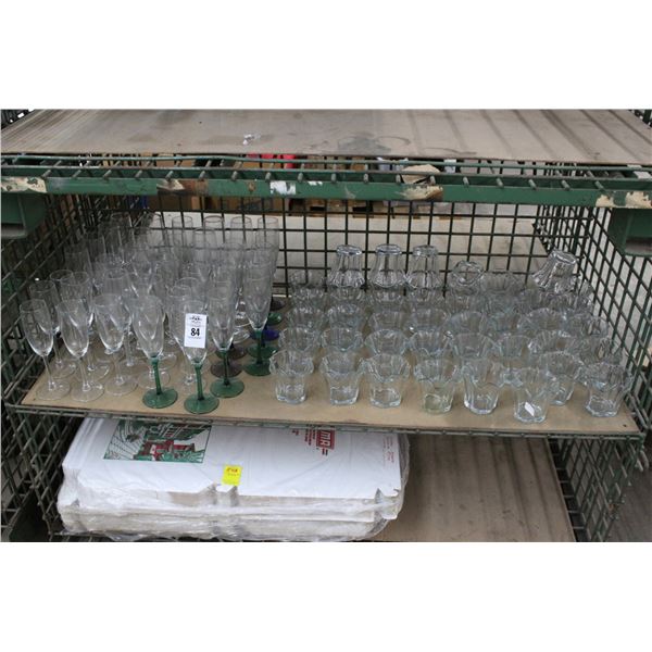 Champagne Flutes, Glass Fruit Bowls