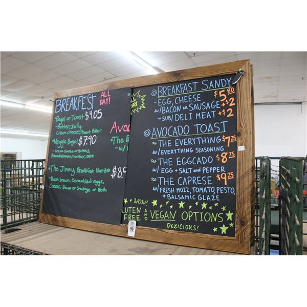 Large Oak Trim Menu Boards - 3