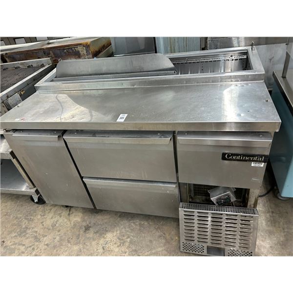 Continental 5' Rolling Ref. Pizza Prep - Missing Lid  (48 Degrees)