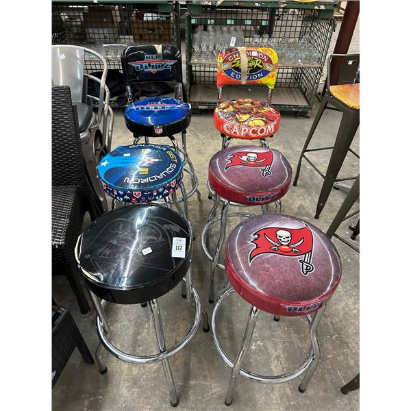 Chrome Padded Swivel Stools 6, Bucs/Star Wars, NFL/Others