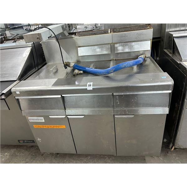 Fry Master  MJ250S  Gas Double Rolling Deep Fryer w/Heated Bin and Recovery