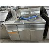 Image 1 : Fry Master  MJ250S  Gas Double Rolling Deep Fryer w/Heated Bin and Recovery