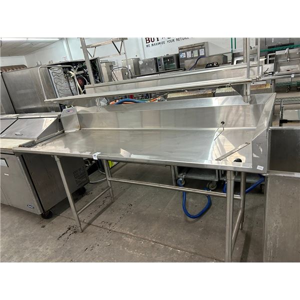SS  6' Clean Line Dish Table w/Overshelf