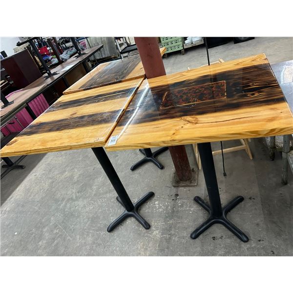 3-Oak Top High Bar Tables - 3 X $