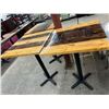 Image 1 : 3-Oak Top High Bar Tables - 3 X $