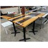 Image 2 : 3-Oak Top High Bar Tables - 3 X $