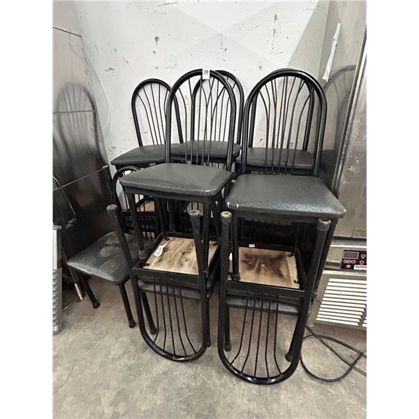 16-Padded Black Tubular Dining Chairs - 16 X $