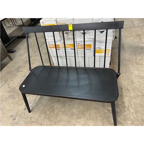 Black Metal Lobby Bench