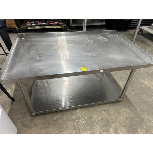 4' SS Equip Stand w/Back and Side Lip w/Undershelf