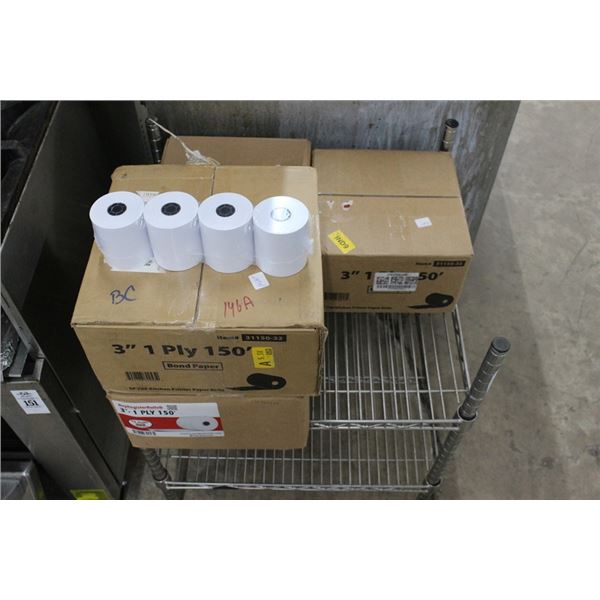 3" 1ply 150' 32 rolls per case register rolls 4 cases