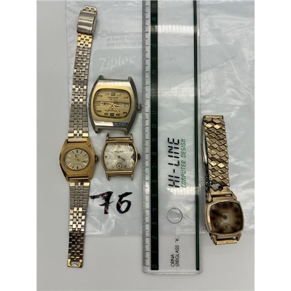 Vintage Watch Lot – 4 Pieces (Includes Replica Rolex)