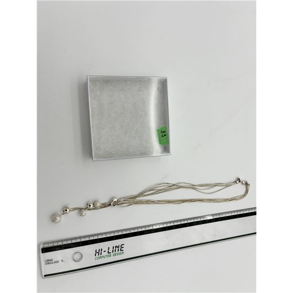 925 Silver Necklace – Beaded Design