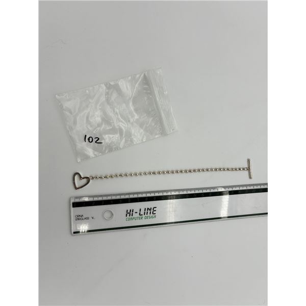 925 Silver Bracelet with Heart Clasp