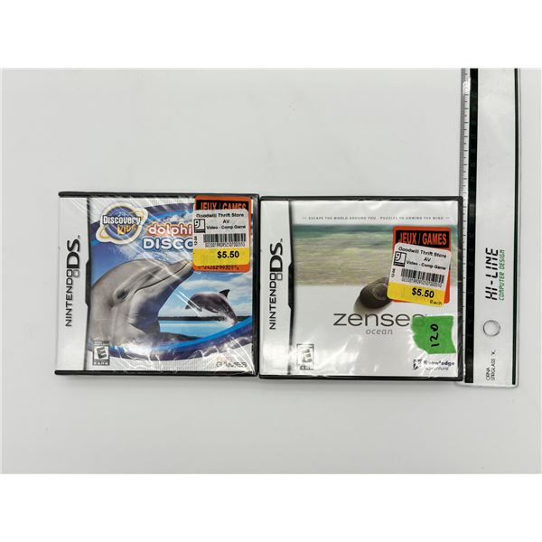 Nintendo DS Game Lot (2) – Zenses & Dolphin Discovery – New Sealed